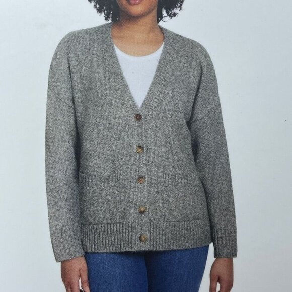 Ella Moss Button-Up Womens Cardigan Large Gray Relaxed Fit d0097 - Picture 6 of 8